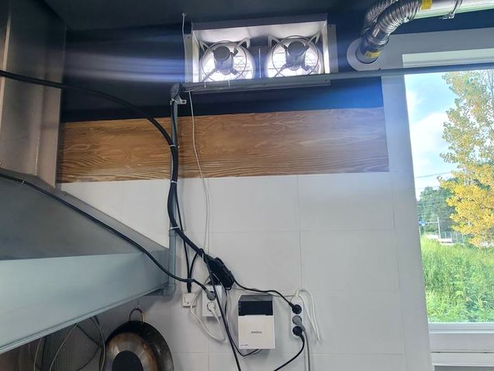 동탄 주방 상부 환풍기 3대 분산 설치 시공 후